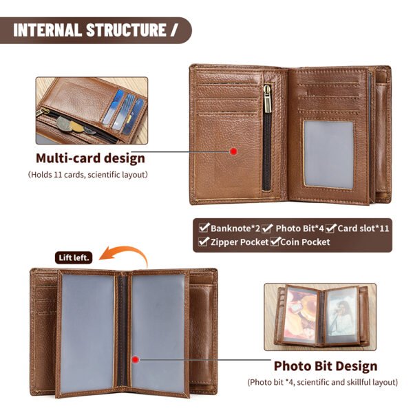 MARRANT Genuine Leather RFID Blocking Wallet for Men - 图片 7