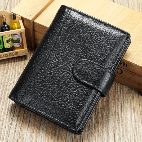 MARRANT Genuine Leather Wallet Men Anti-theft RFID Blocking Wallet Coin Pouch