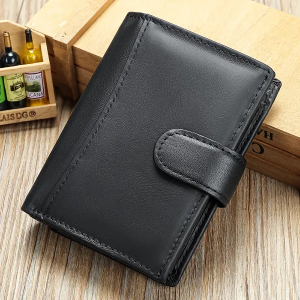 MARRANT Genuine Leather Wallet Men Anti-theft RFID Blocking Wallet Coin Pouch - 图片 3