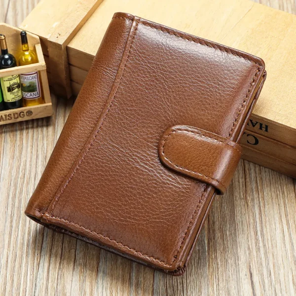 MARRANT Genuine Leather Wallet Men Anti-theft RFID Blocking Wallet Coin Pouch - 图片 5