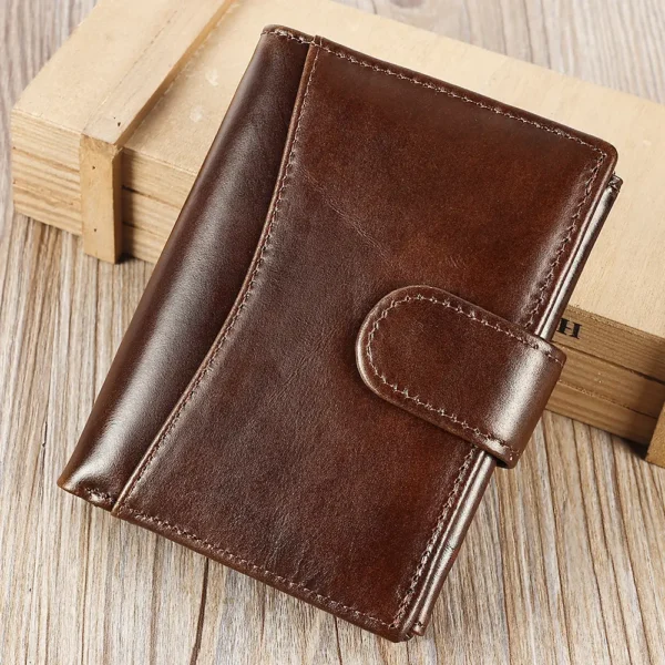 MARRANT Genuine Leather Wallet Men Anti-theft RFID Blocking Wallet Coin Pouch - 图片 6