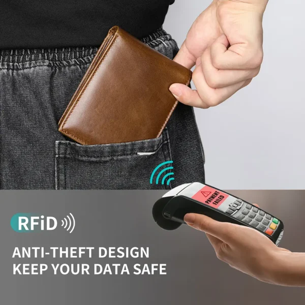 MARRANT Anti-theft Card Holder Wallet Genuine Leather Wallet for Men - 图片 5