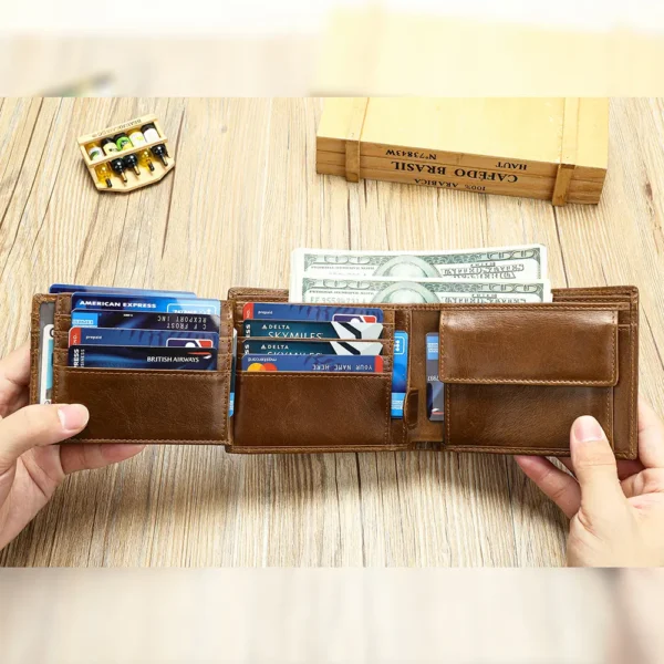 MARRANT Anti-theft Card Holder Wallet Genuine Leather Wallet for Men - 图片 4